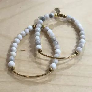 The Ashley -  light grey jade bracelet
