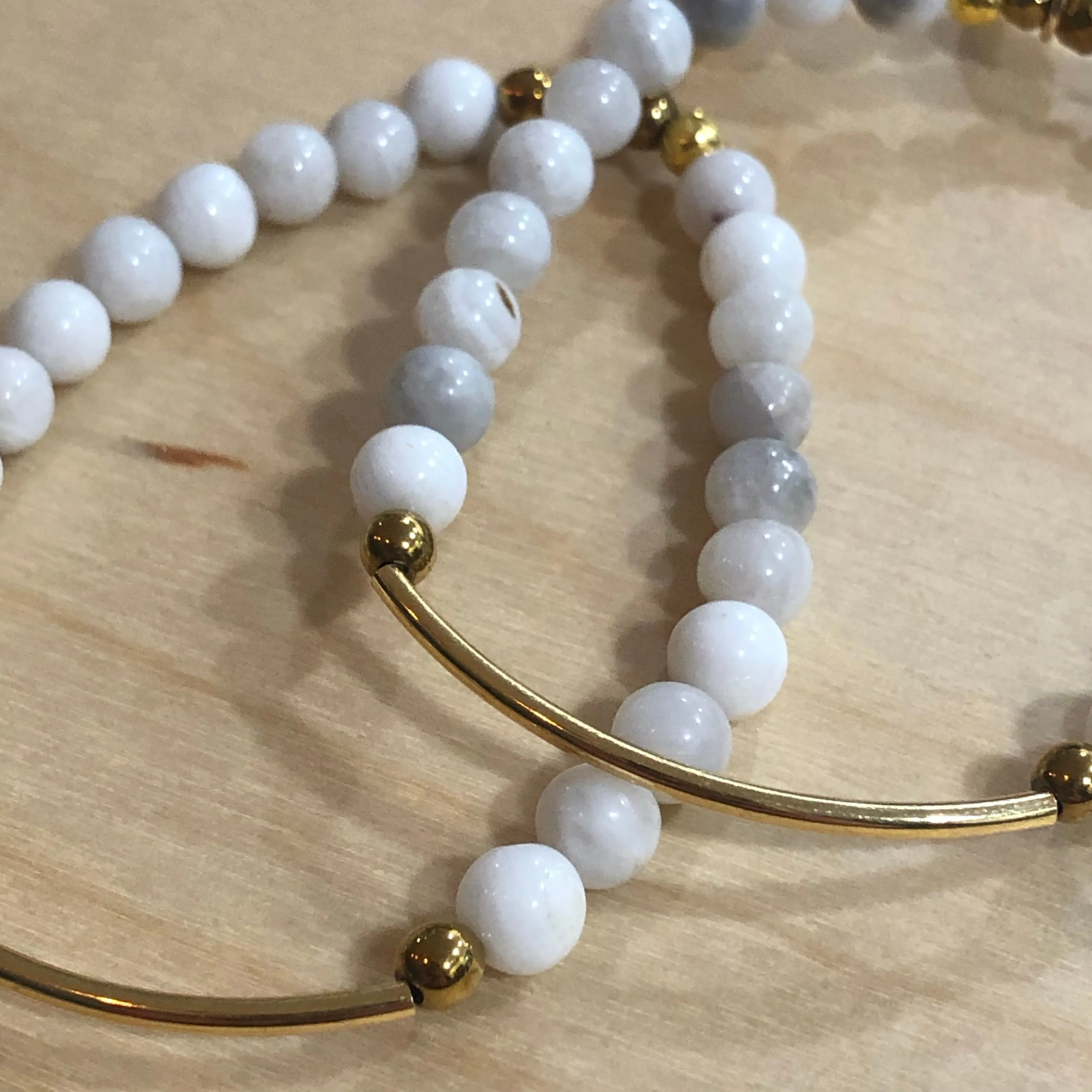 The Ashley -  light grey jade bracelet
