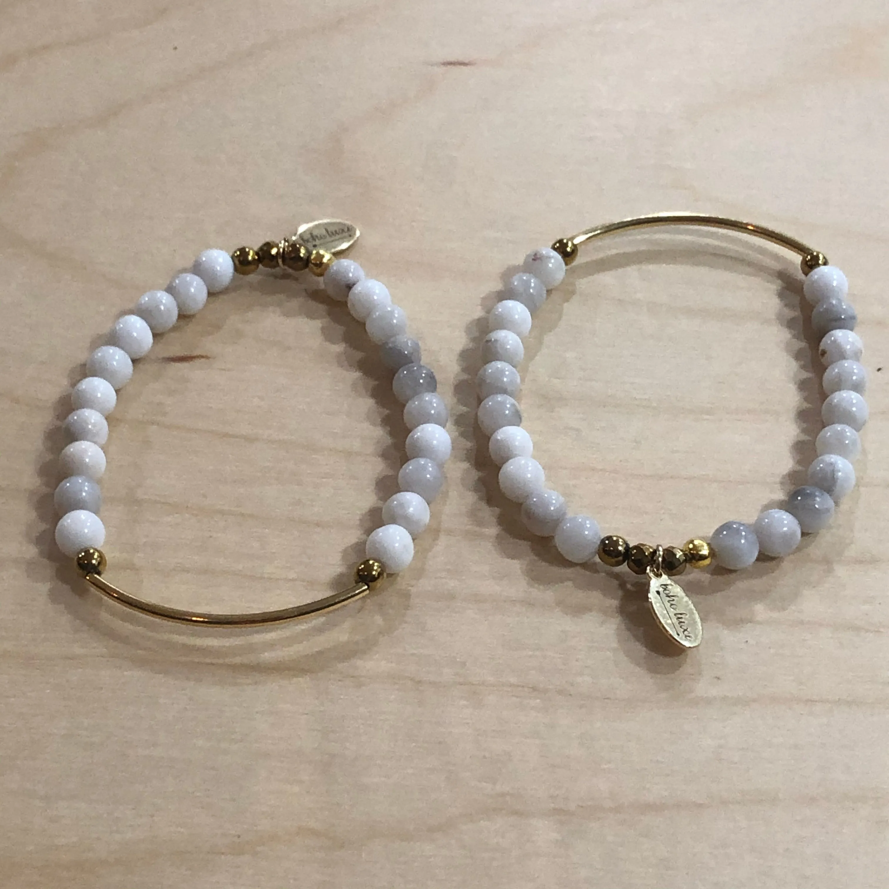 The Ashley -  light grey jade bracelet