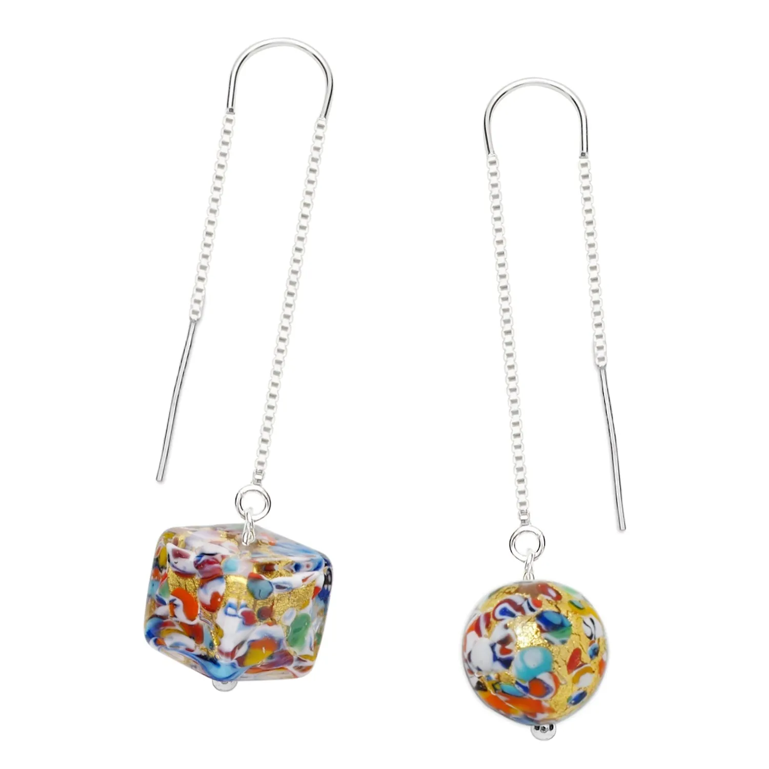 The Kiss Gold Square Dangle Earrings