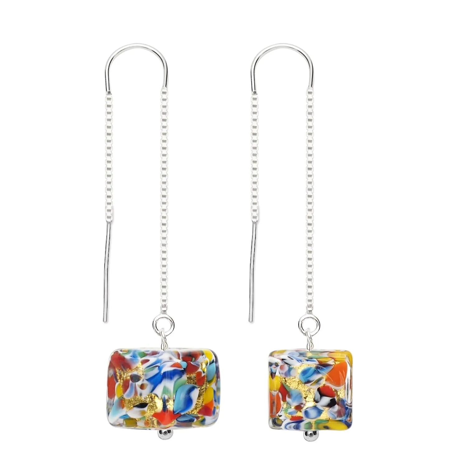 The Kiss Gold Square Dangle Earrings