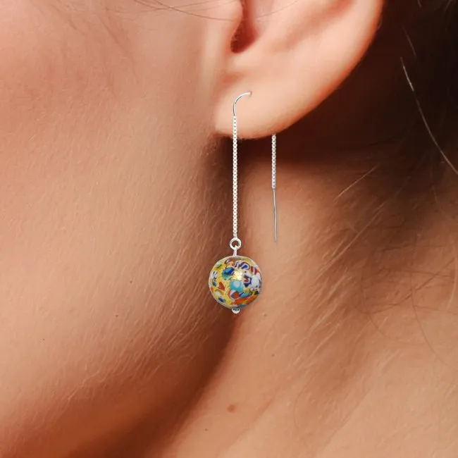 The Kiss Gold Square Dangle Earrings