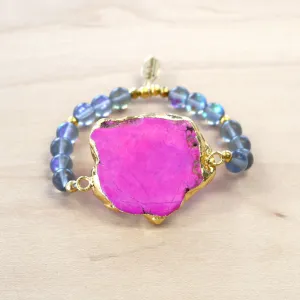 The Laur - Semi-precious and Gold Plated Pink Howlite Bracelet