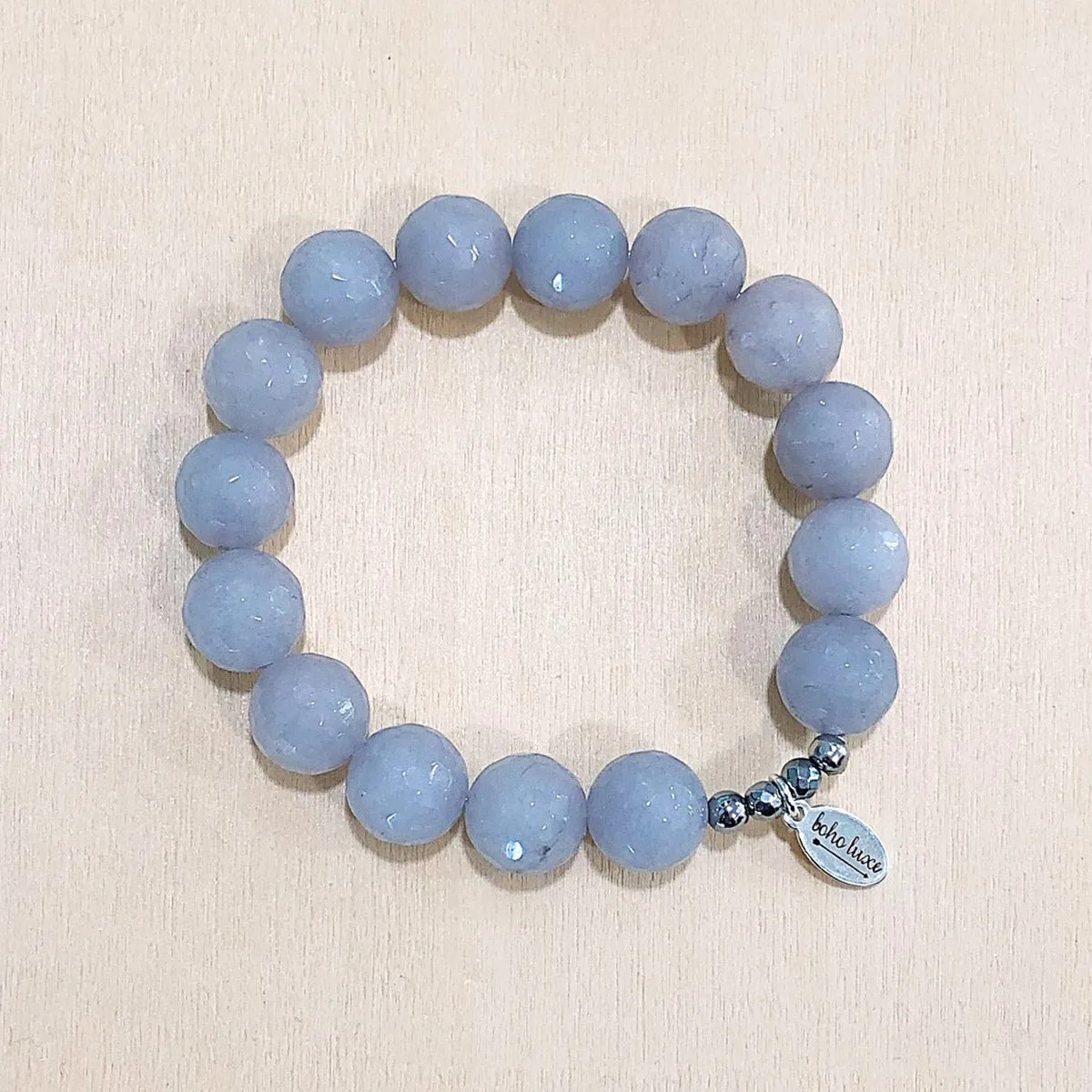 The Leslie - grey jade  - Semi-precious beads