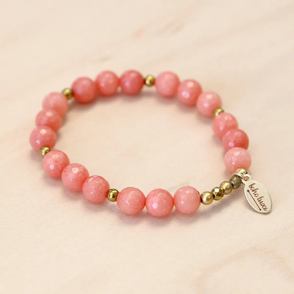 The Lydia - Coral Jade Bracelet