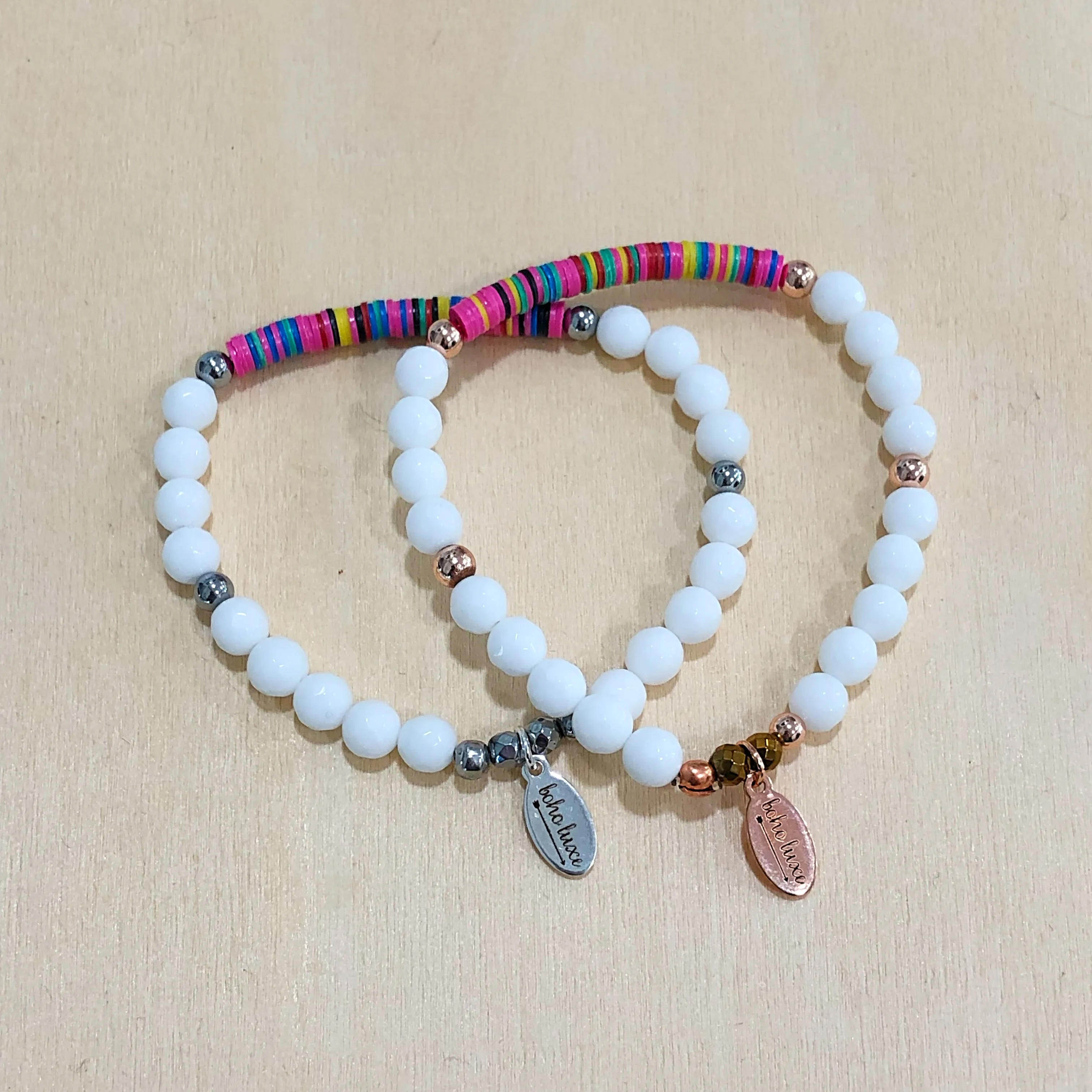 The Norma - white   vinyl bead  - Semi-precious beads