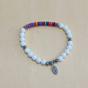 The Norma - white   vinyl bead  - Semi-precious beads