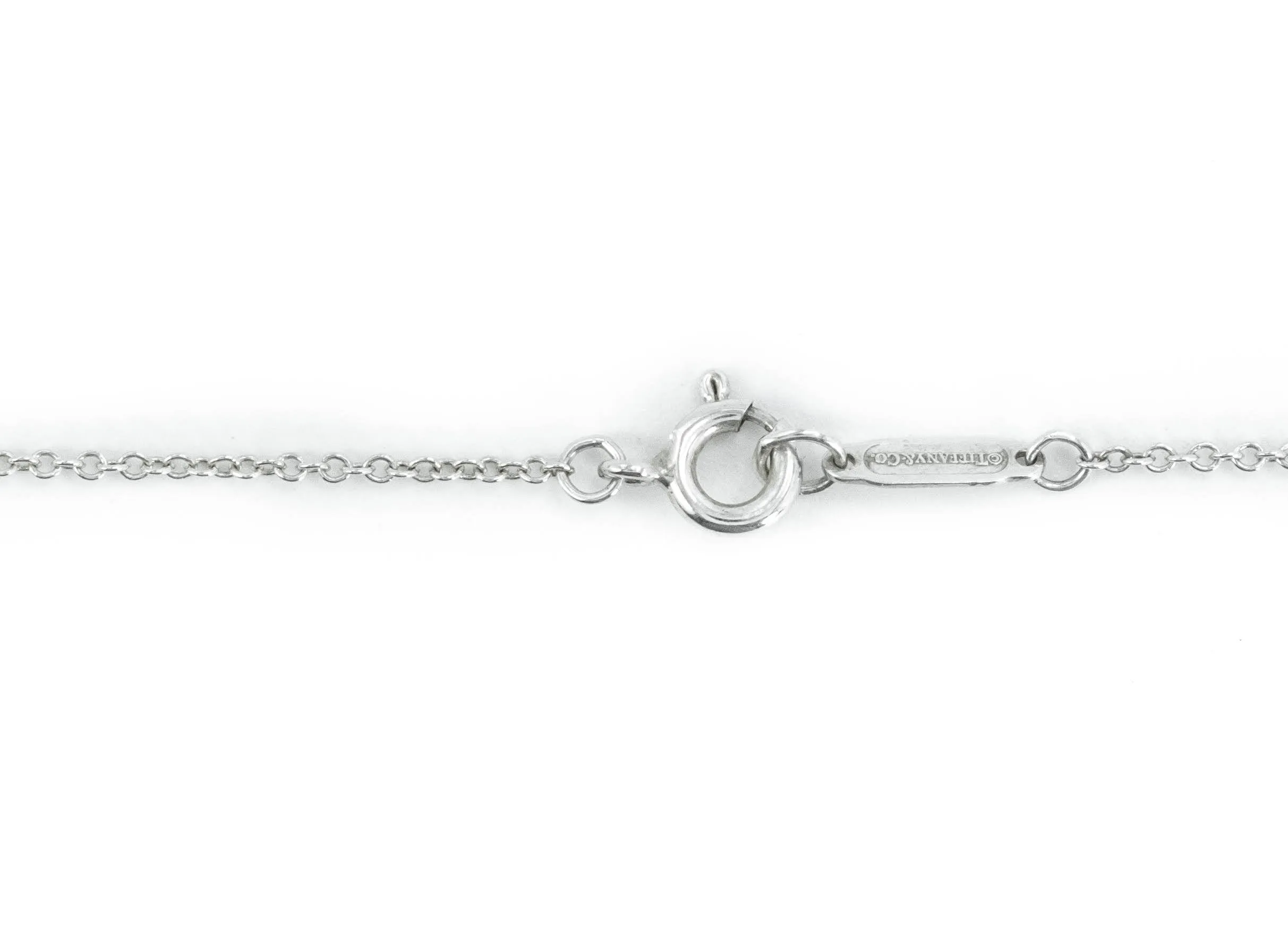 Tiffany & Co Keys Sterling Silver Heart Key Pendant Necklace - 16"