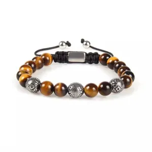 Tiger Eye & Silver Beads Bracelet