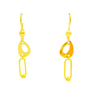Timeless Dazzling 21k Gold Hanging Earrings