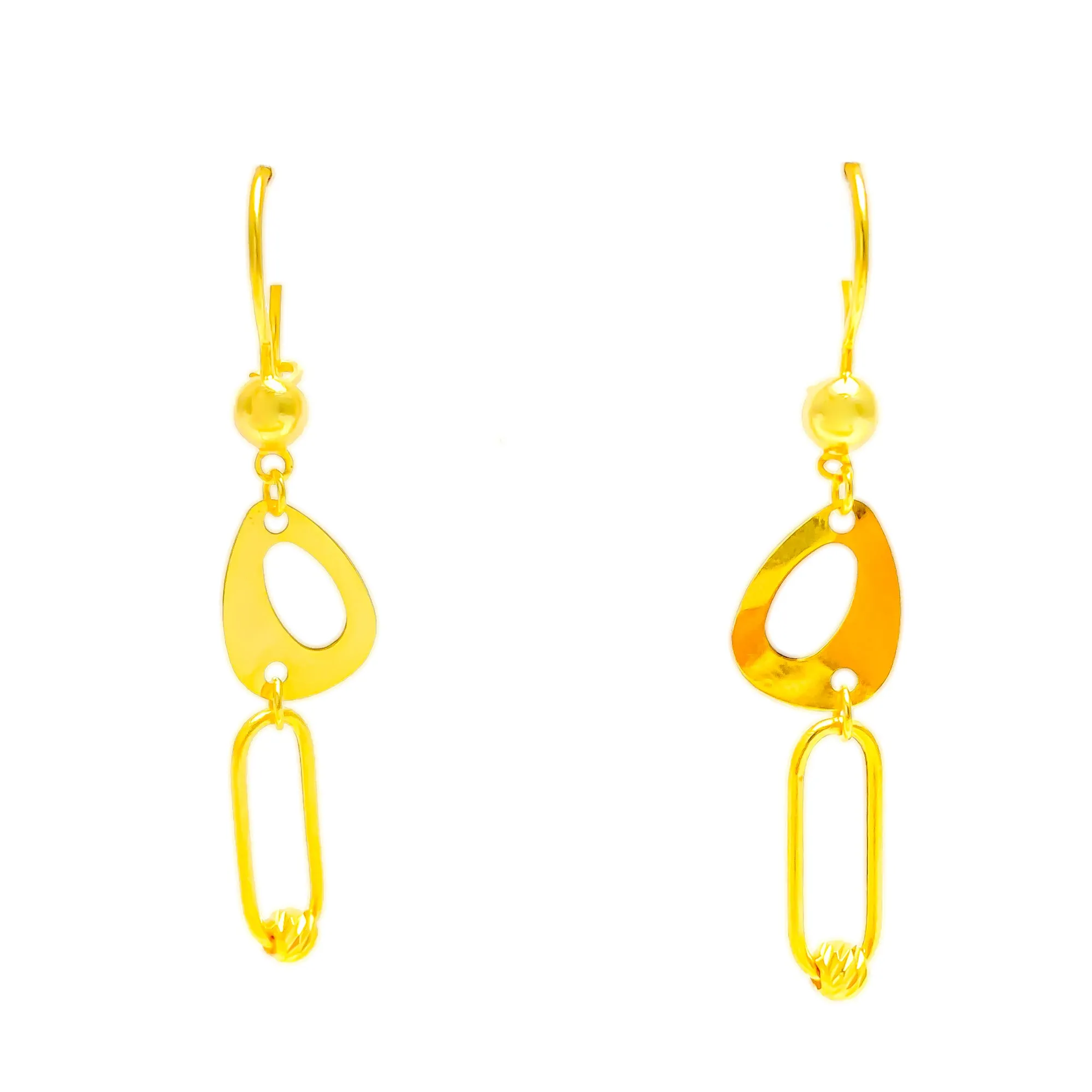 Timeless Dazzling 21k Gold Hanging Earrings