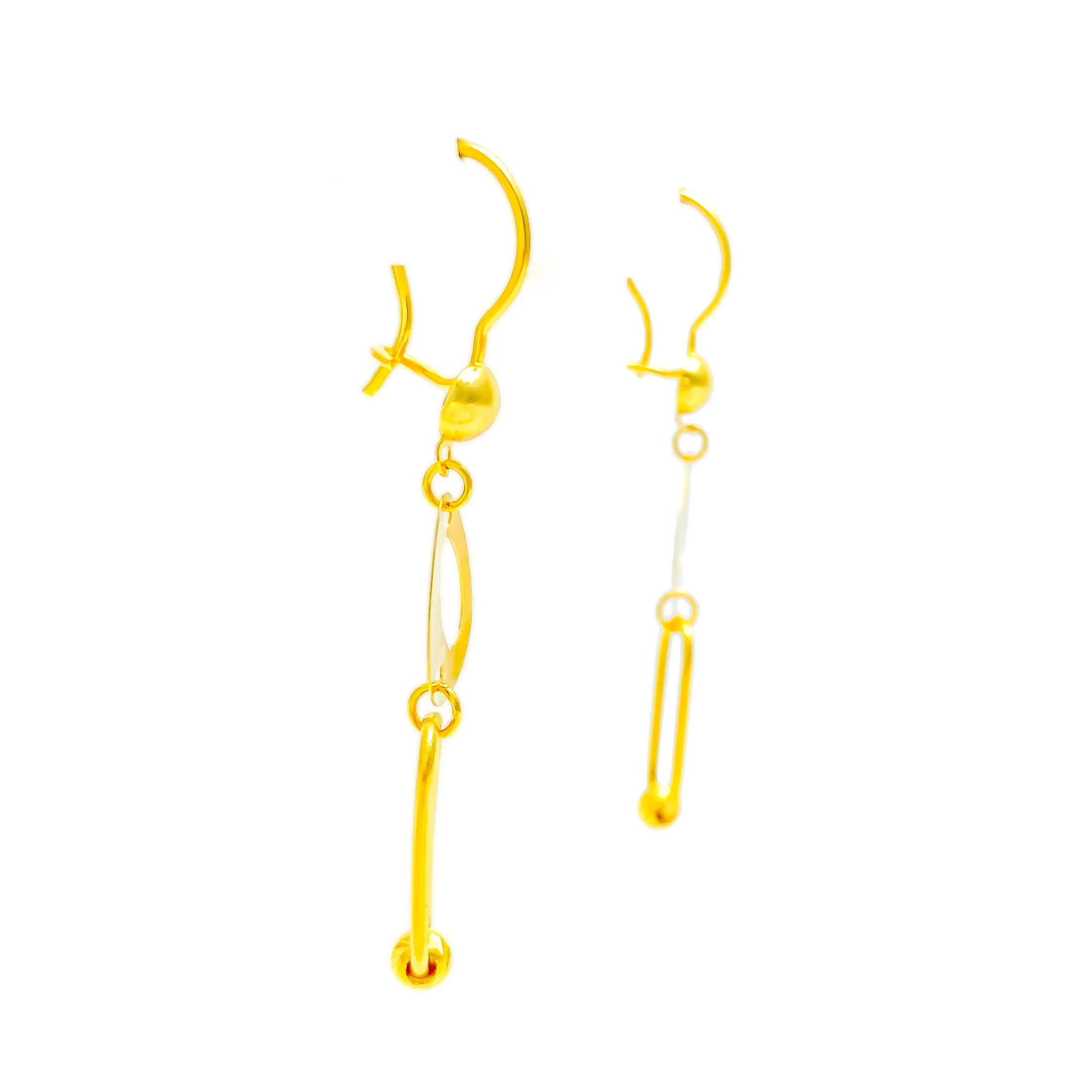 Timeless Dazzling 21k Gold Hanging Earrings