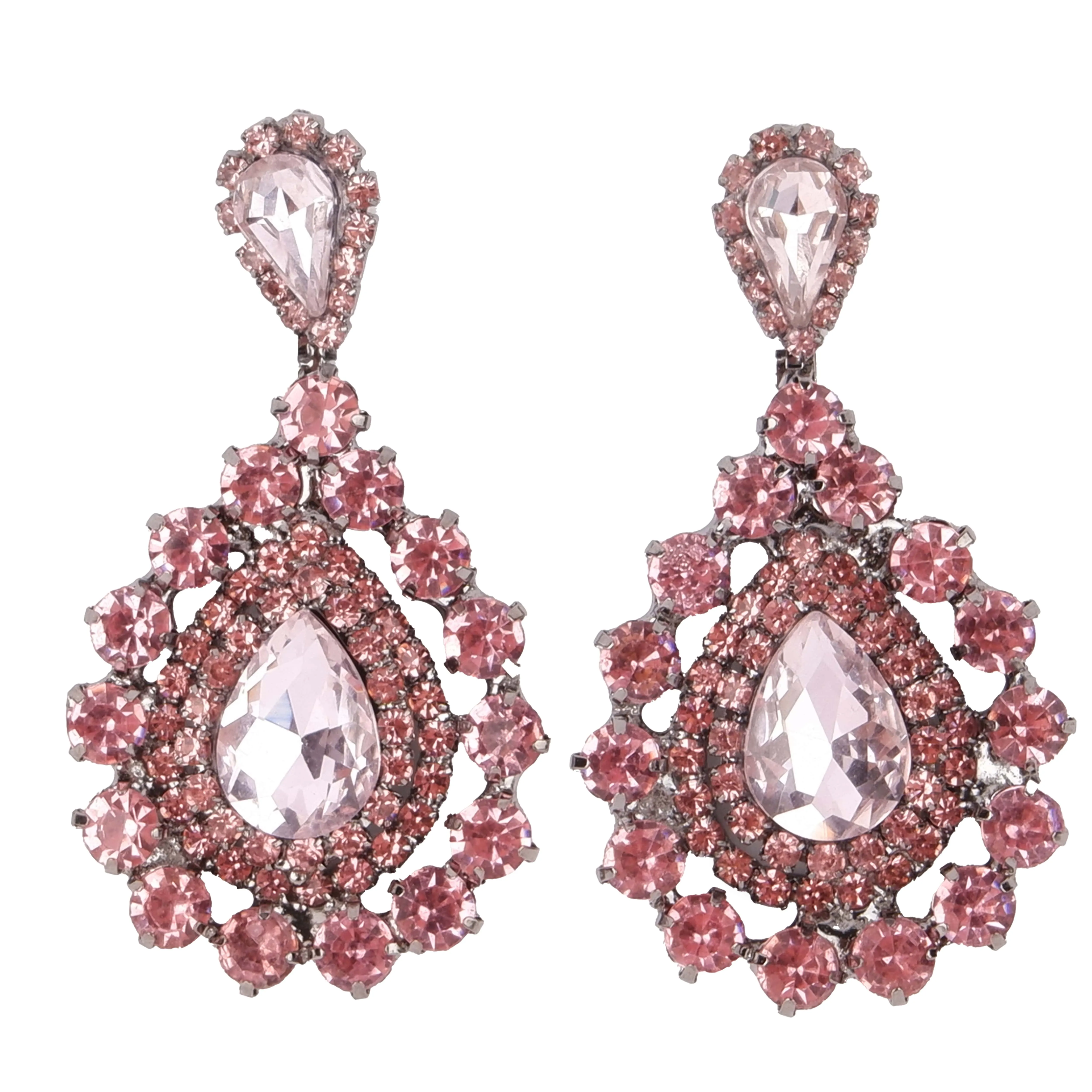 Timeless Glass Stone Crystal Earrings for Brides