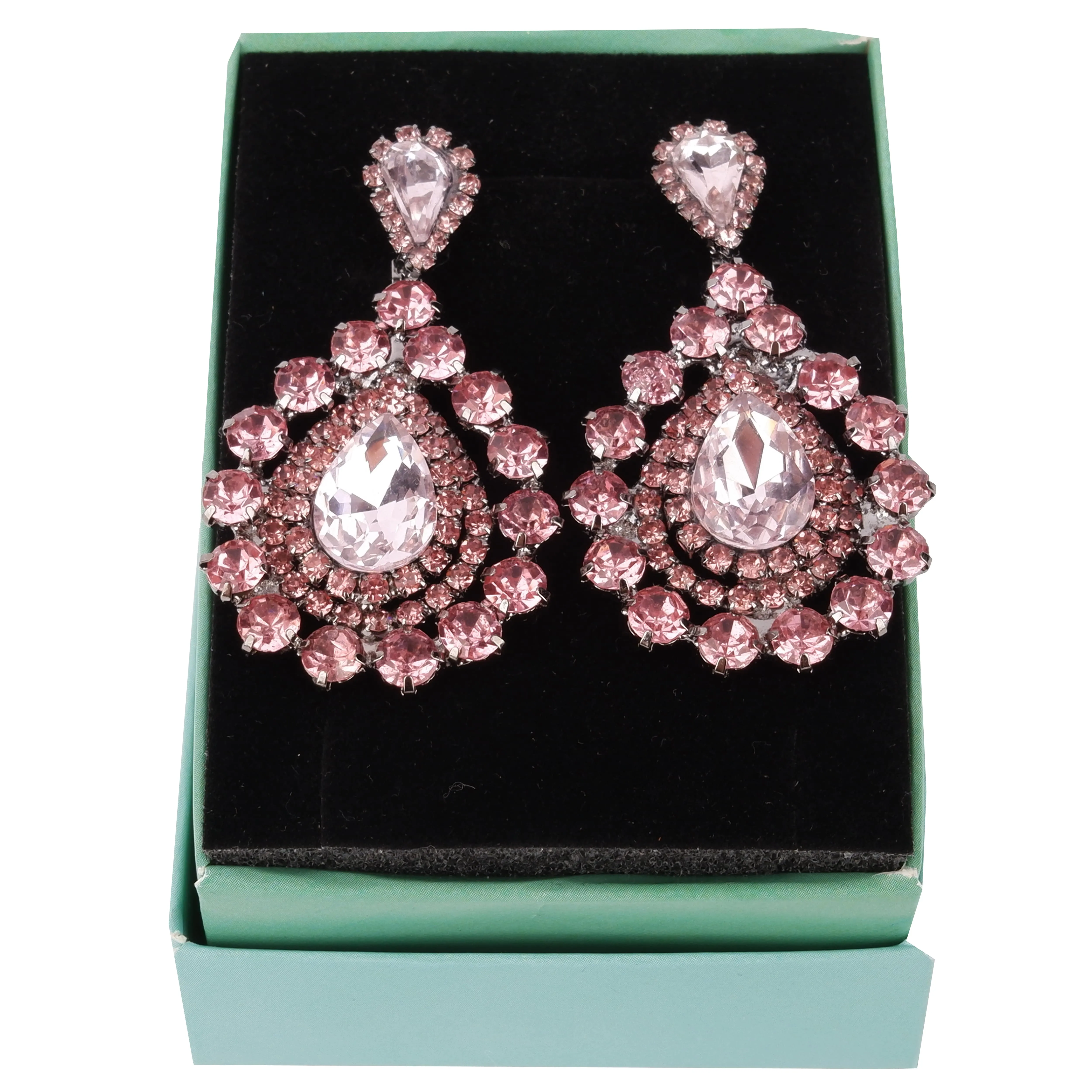 Timeless Glass Stone Crystal Earrings for Brides