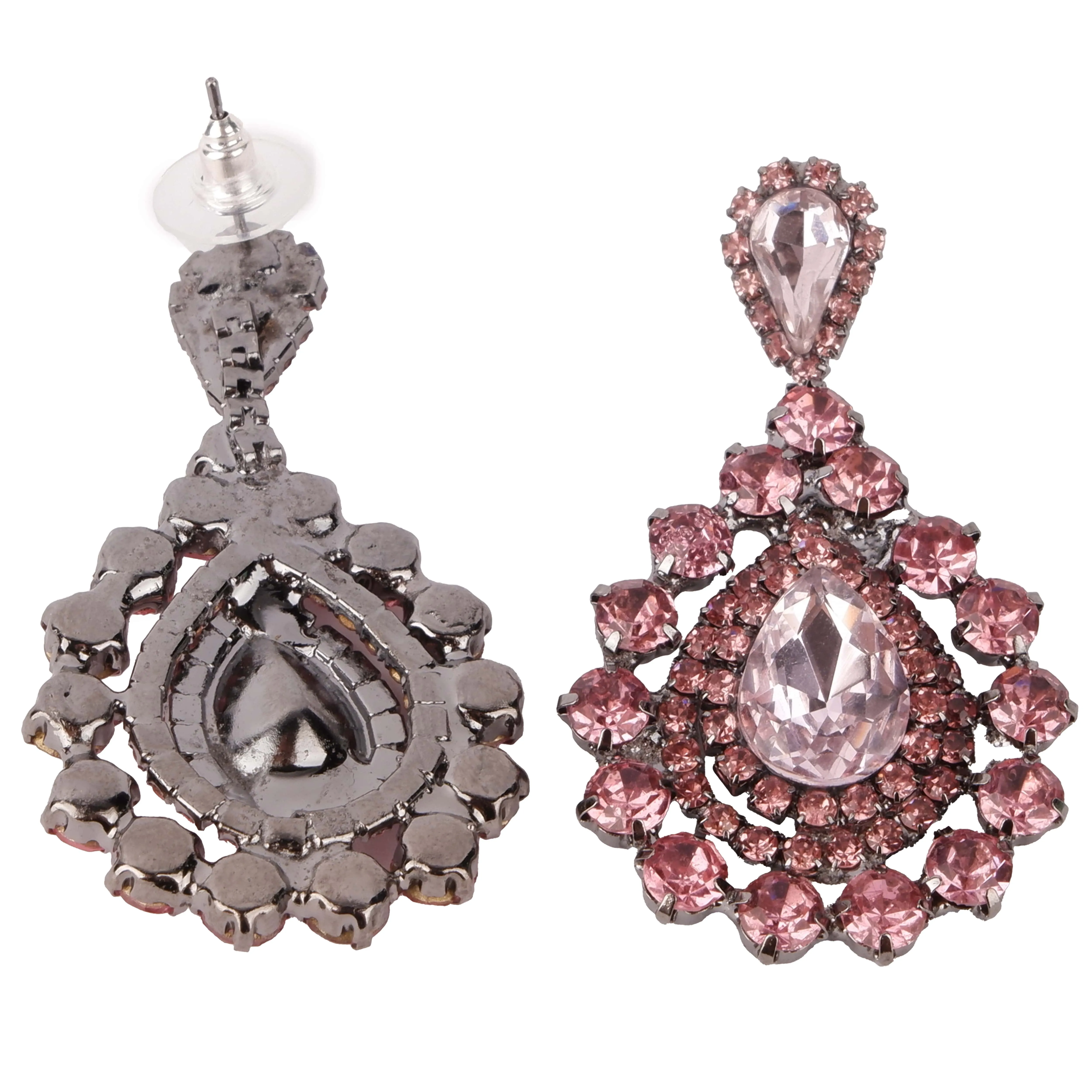 Timeless Glass Stone Crystal Earrings for Brides