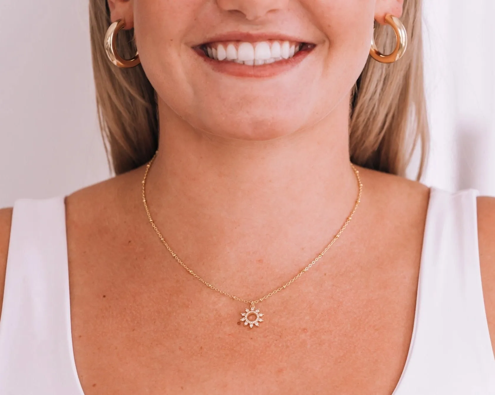 Timeless Necklace -CZ Sun