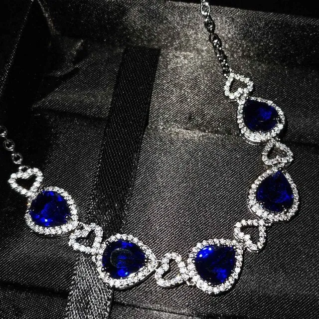 TITANIC Heart of the Ocean Necklaces for Women Romantic Crystal Chain Pendant