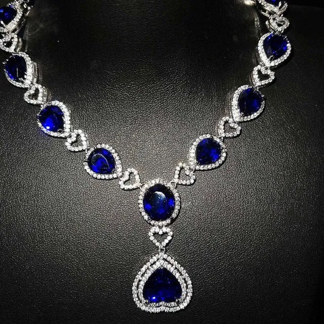 TITANIC Heart of the Ocean Necklaces for Women Romantic Crystal Chain Pendant