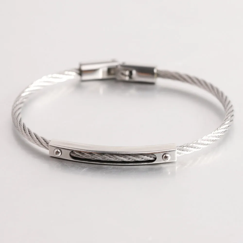 Titanium Steel Cable Fashion Steel Wire Openable Bracelet