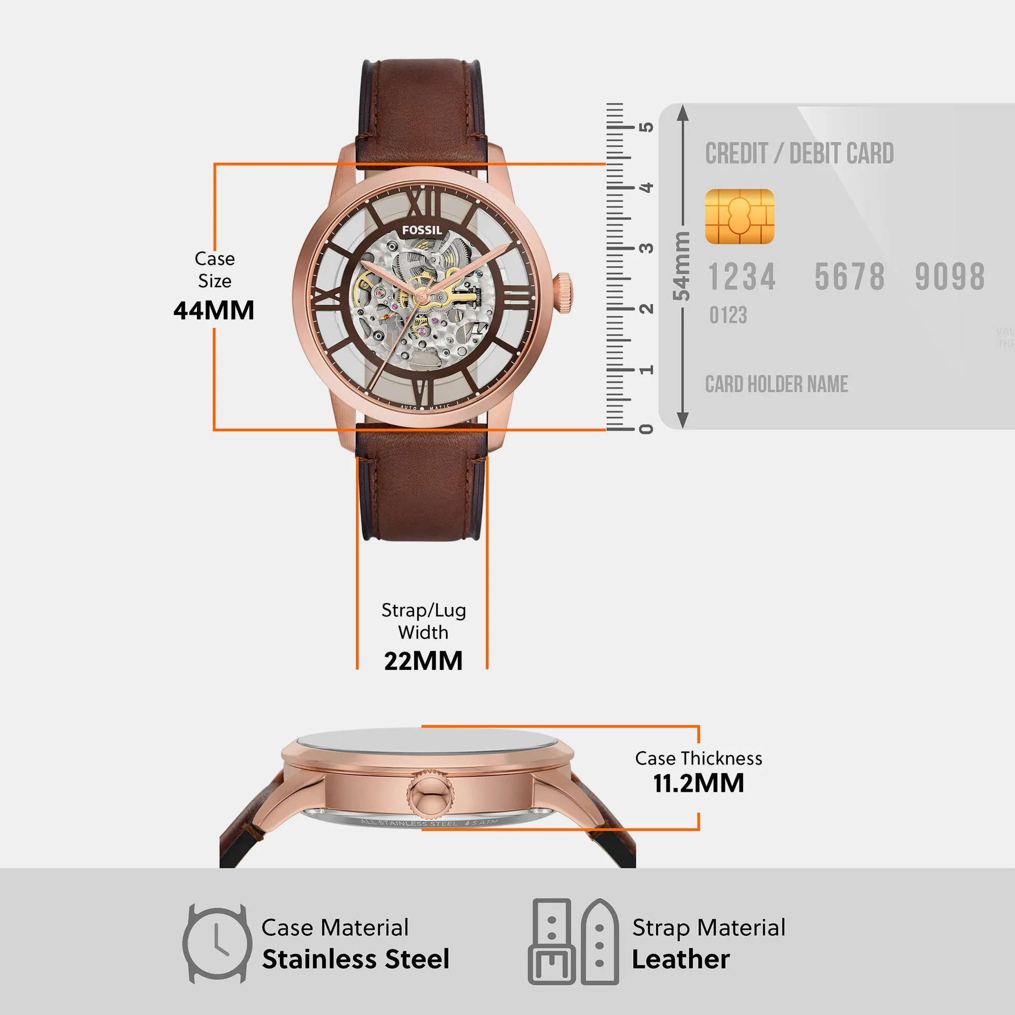 Townsman Men Automatic Brown Dial Analog Leather Watch ME3259