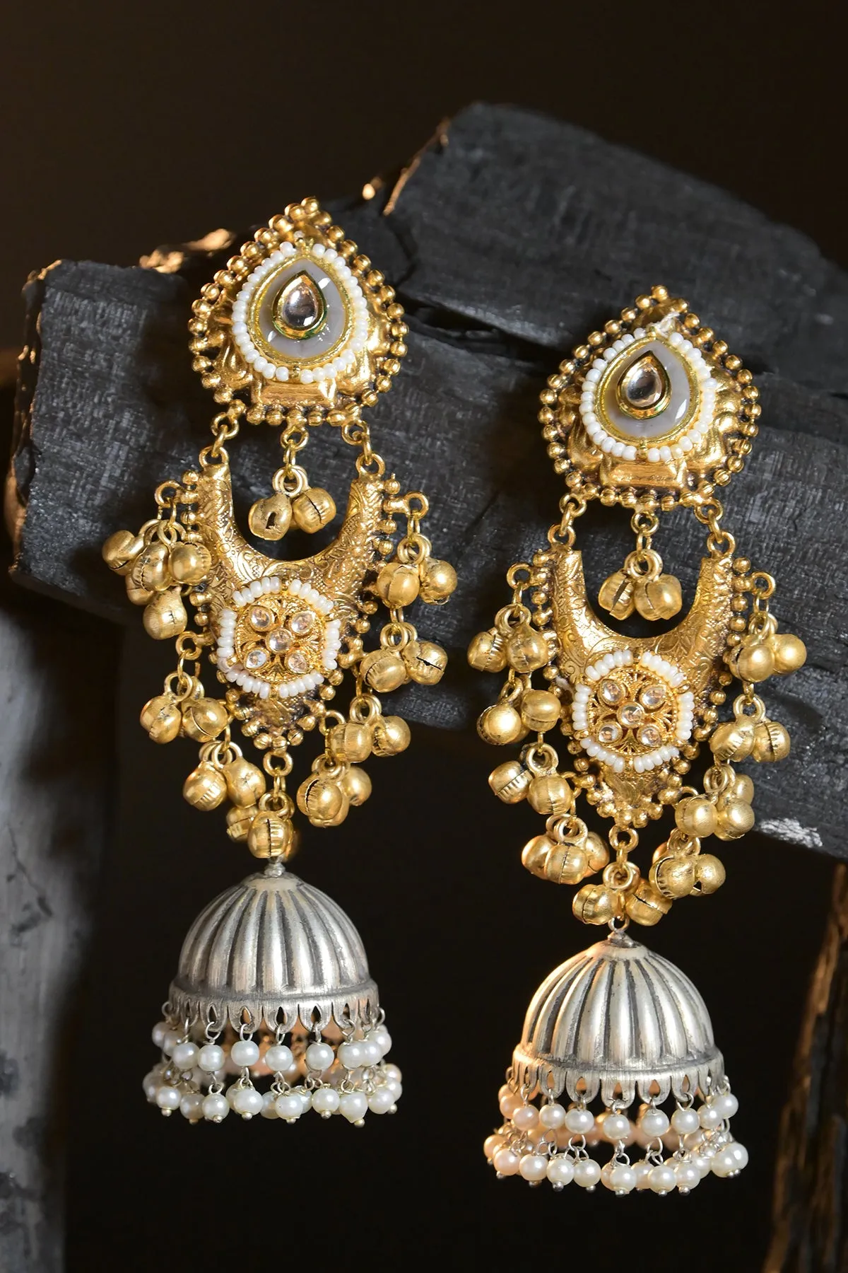 Traditional Golden Jhumka Earrings