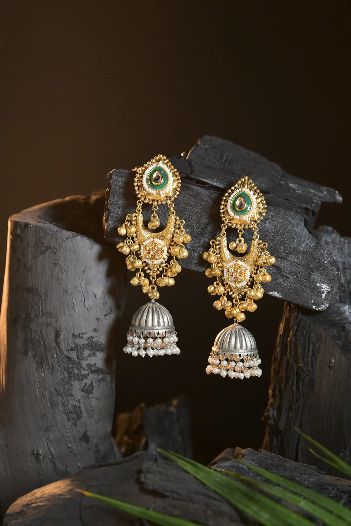 Traditional Golden Jhumka Earrings