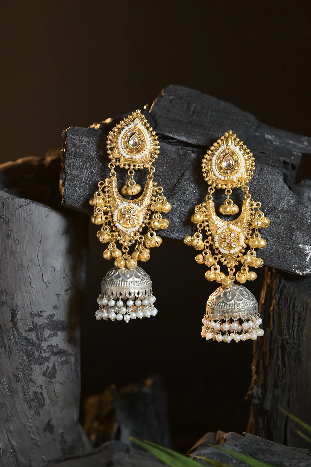 Traditional Golden Jhumka Earrings