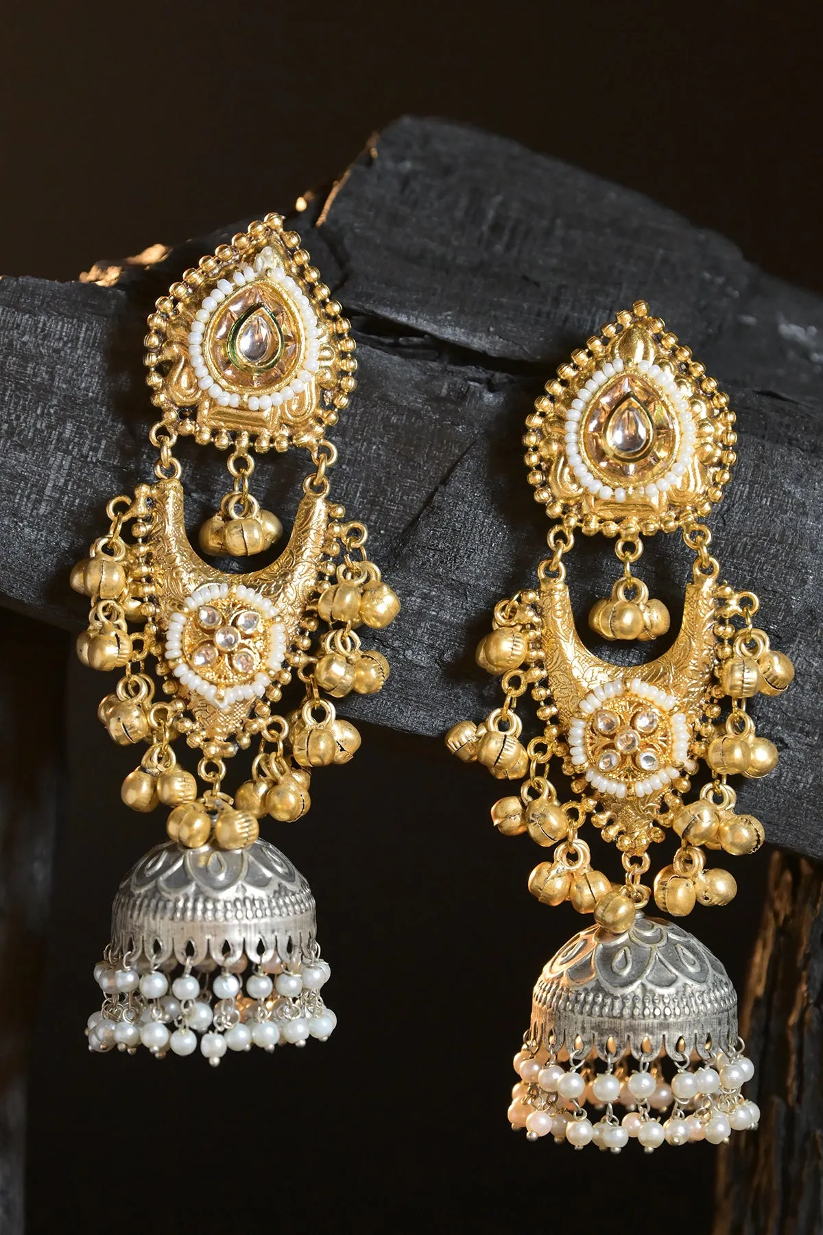 Traditional Golden Jhumka Earrings