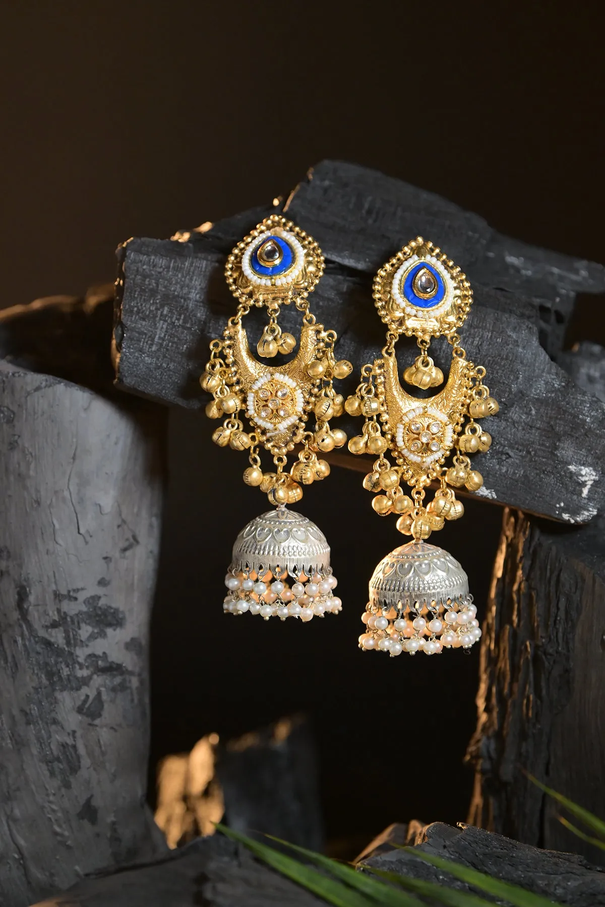 Traditional Golden Jhumka Earrings