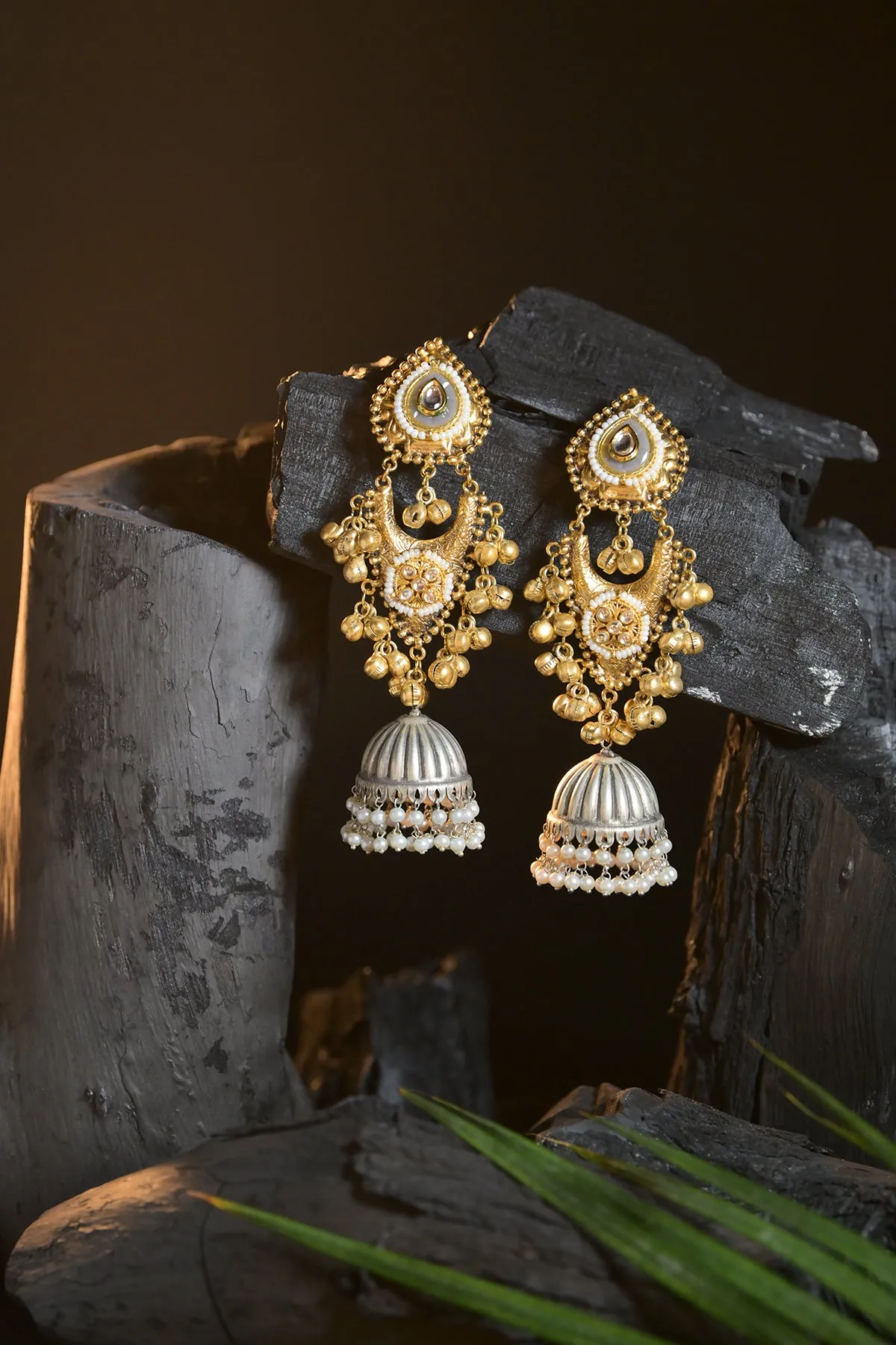 Traditional Golden Jhumka Earrings