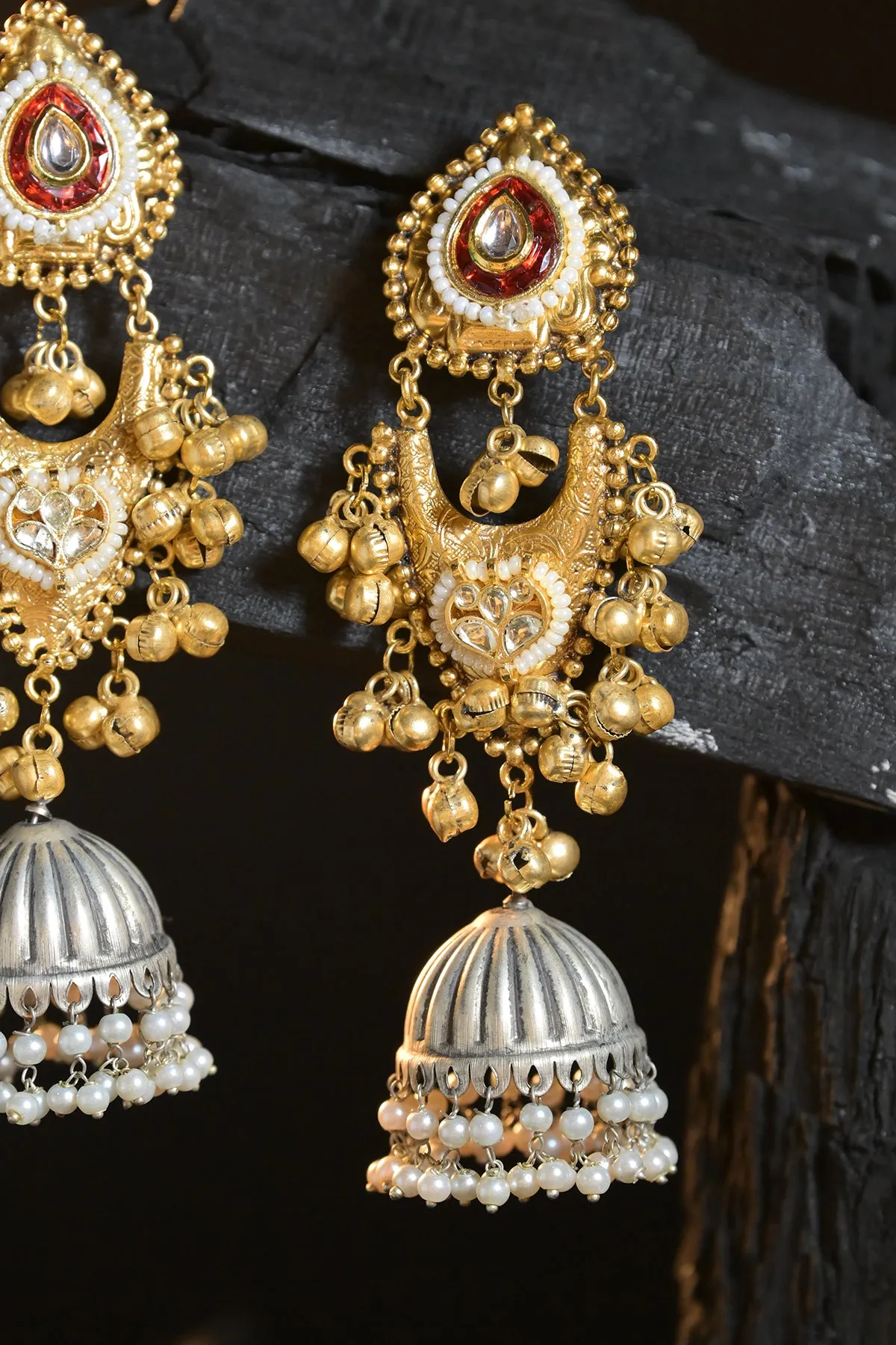Traditional Golden Jhumka Earrings