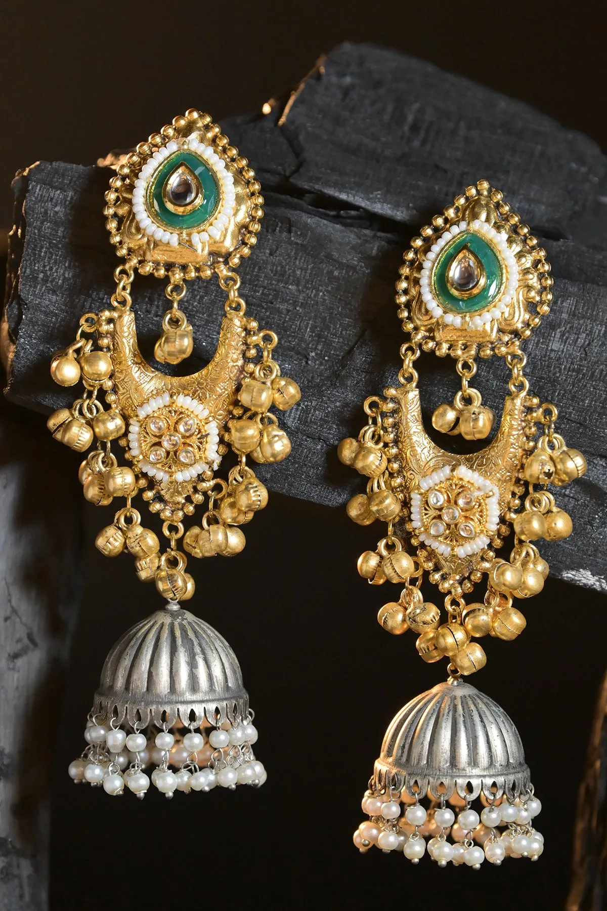 Traditional Golden Jhumka Earrings