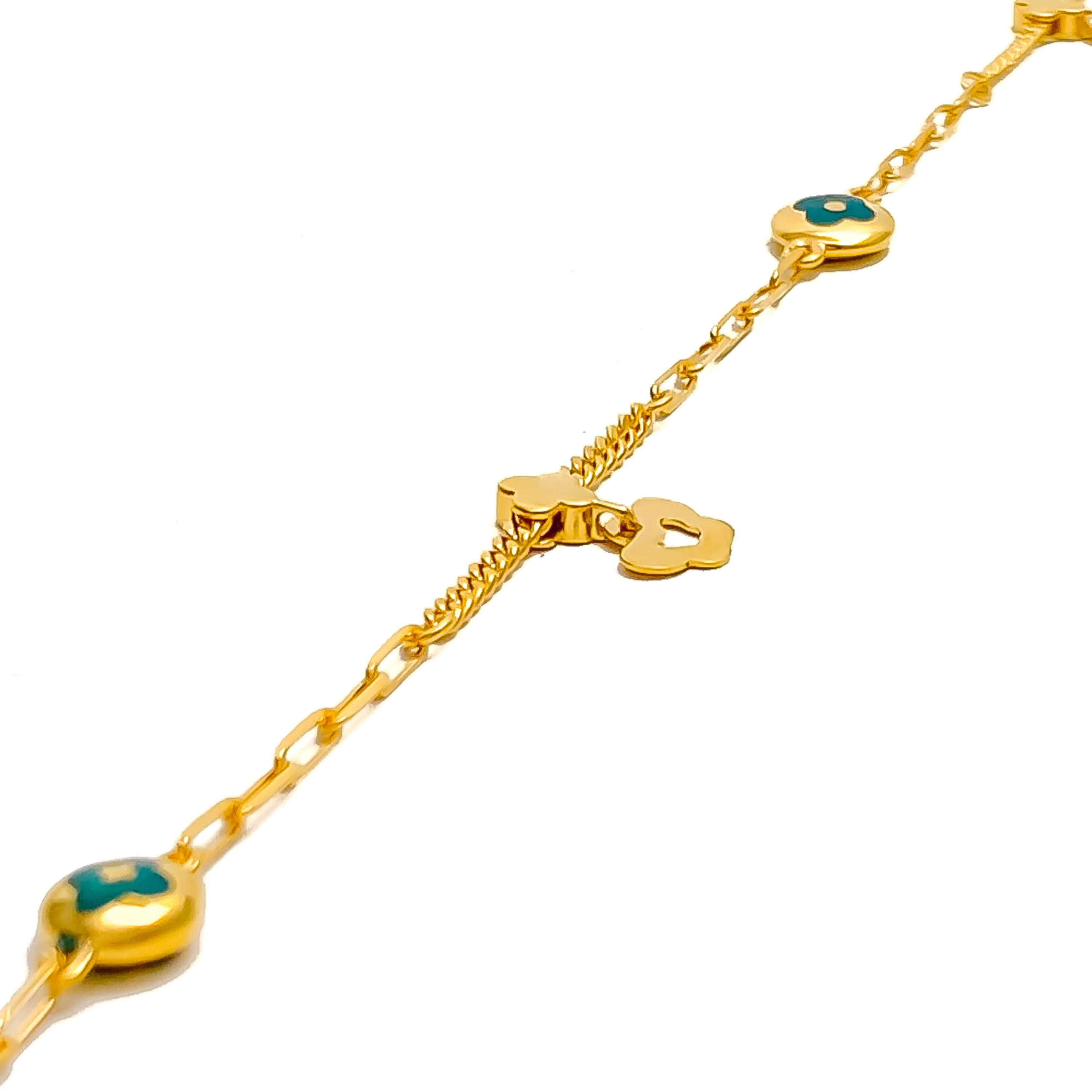 Trendy Colorful 21k Gold Bracelet
