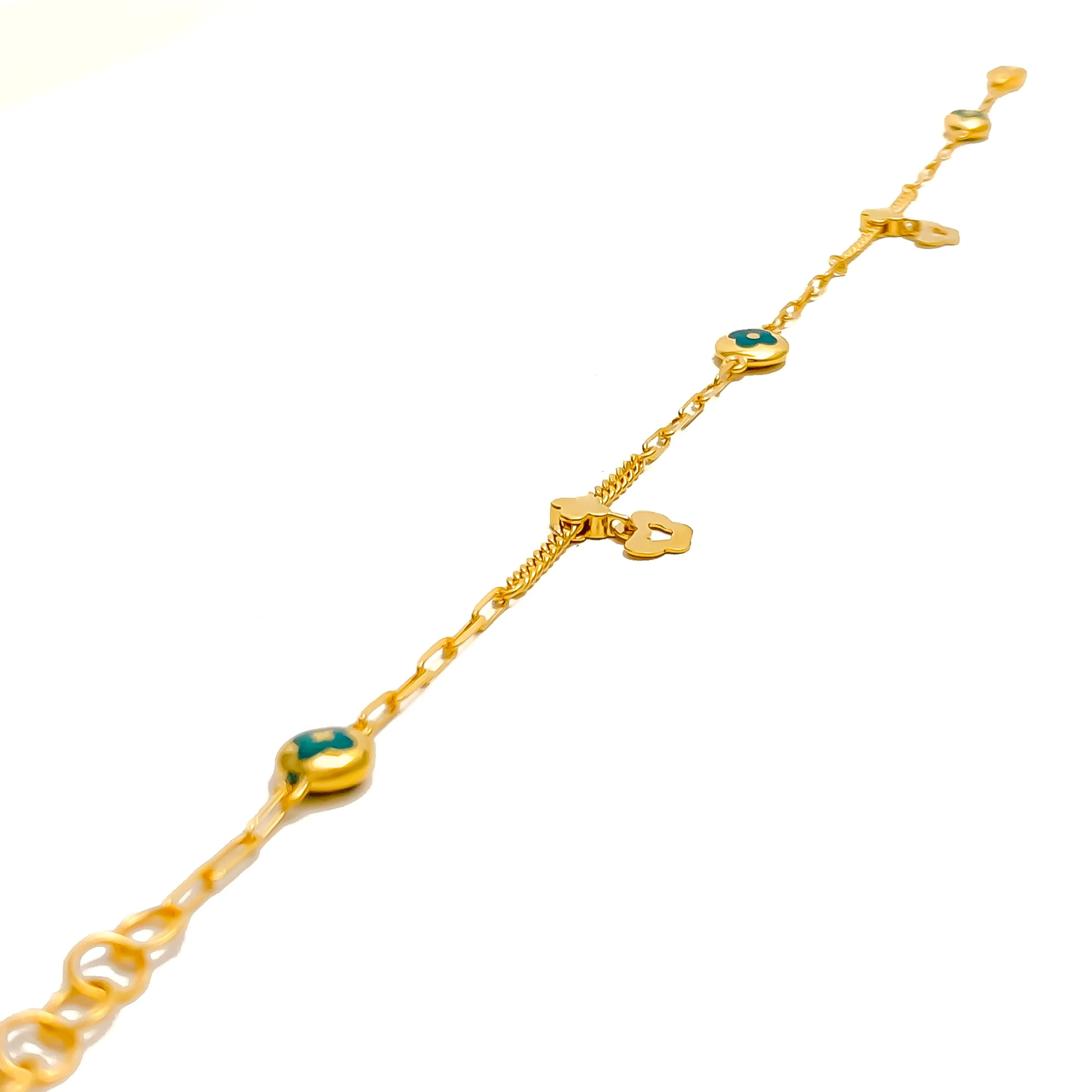 Trendy Colorful 21k Gold Bracelet