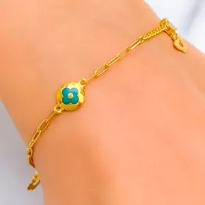 Trendy Colorful 21k Gold Bracelet