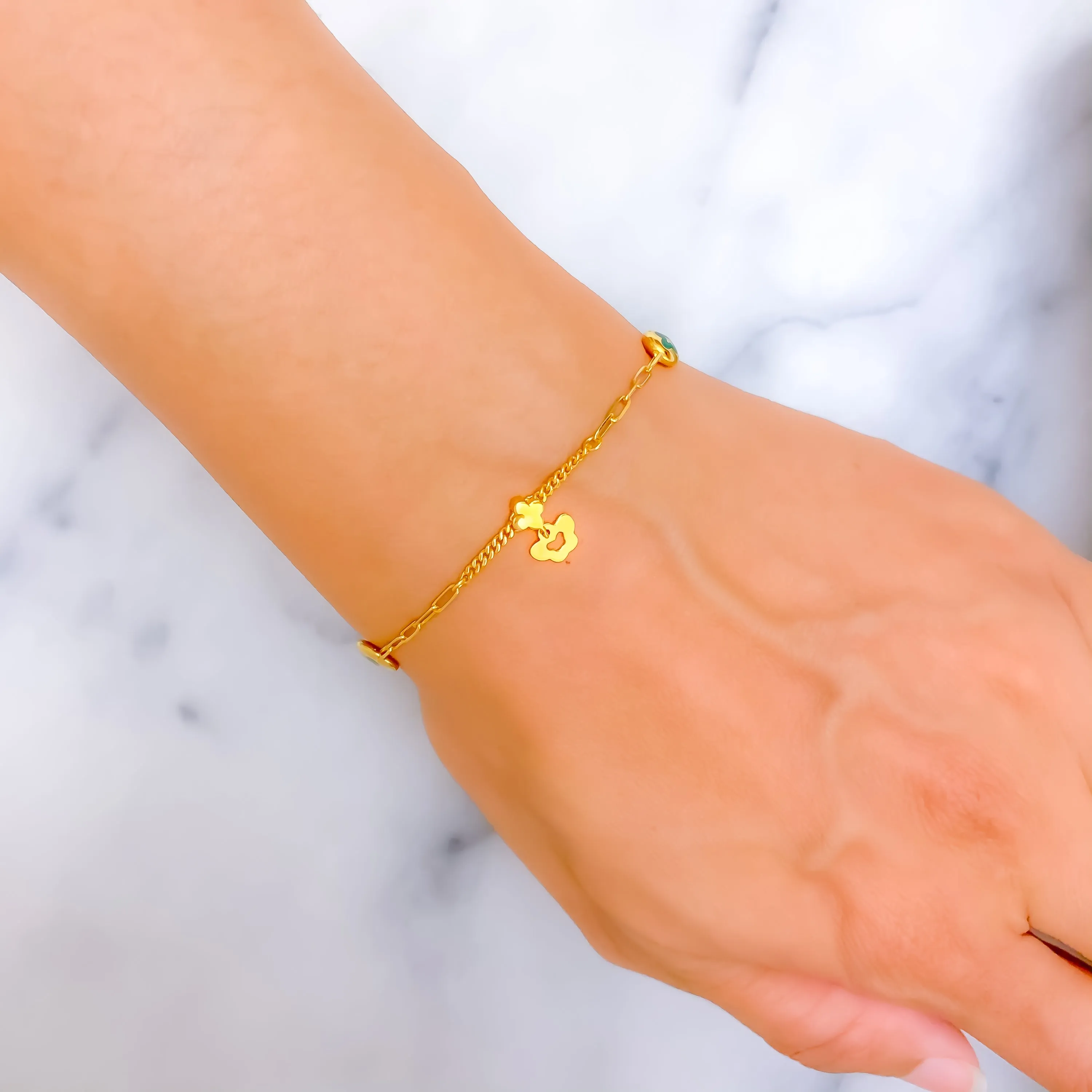 Trendy Colorful 21k Gold Bracelet