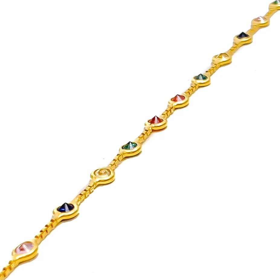 Trendy Distinct 22k Gold CZ Bracelet