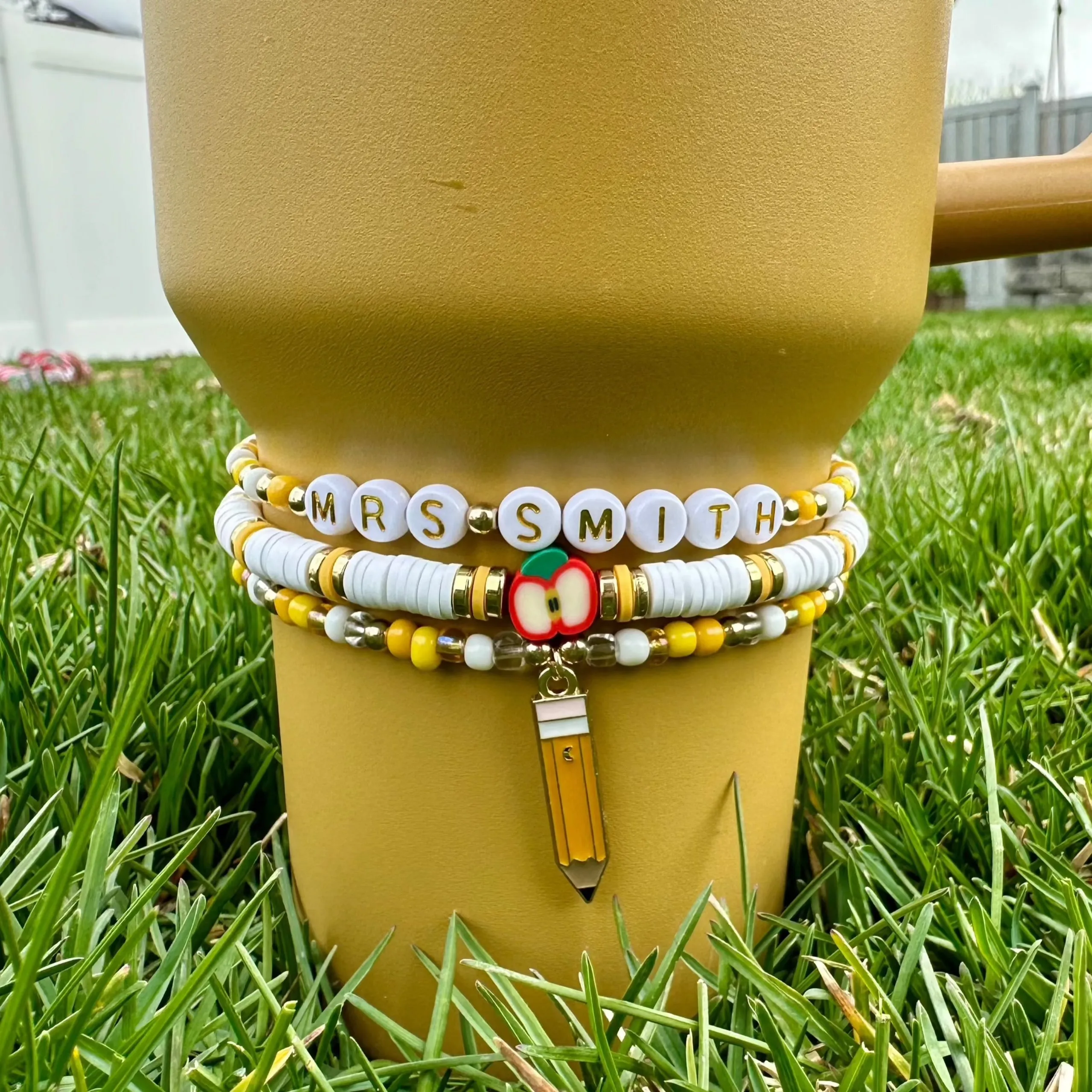 Trendy Teachers Boot Bracelet Stack