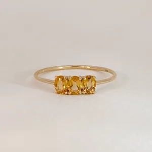Trio Citrine Ring