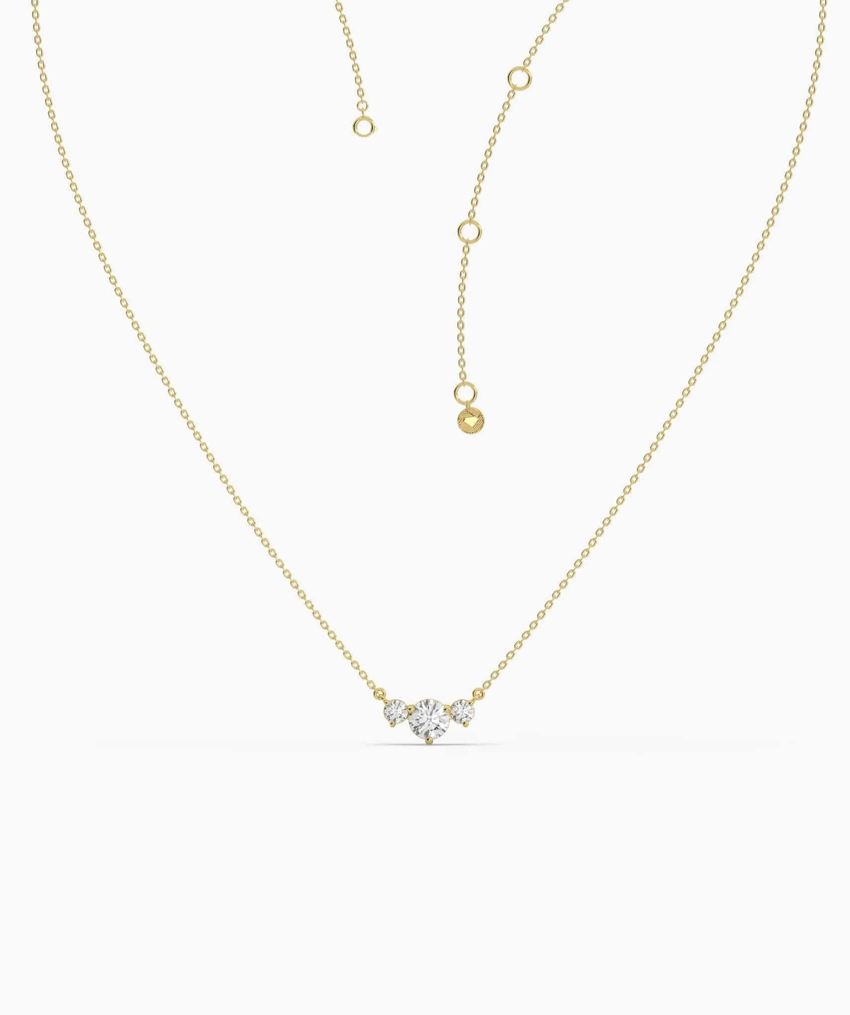 Triple Brilliance Gold Necklace