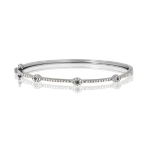triple evil eye diamond bangle