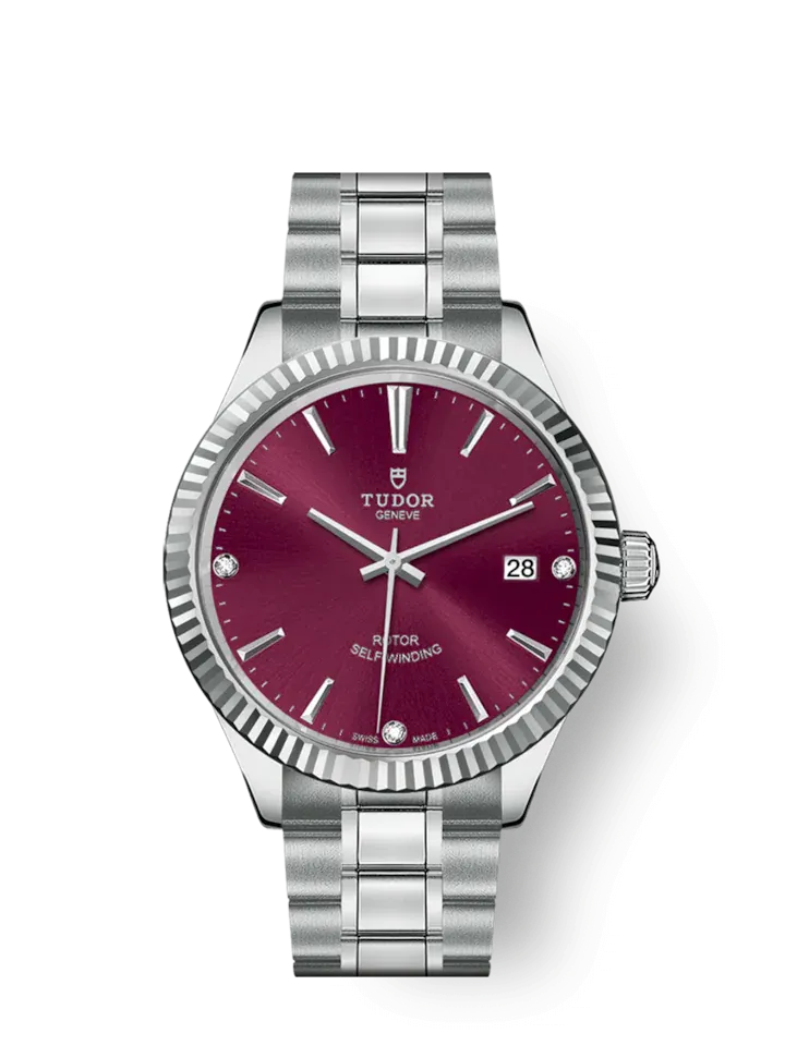 Tudor Style, Stainless Steel and Diamond-set, 38mm, Ref# M12510-0019
