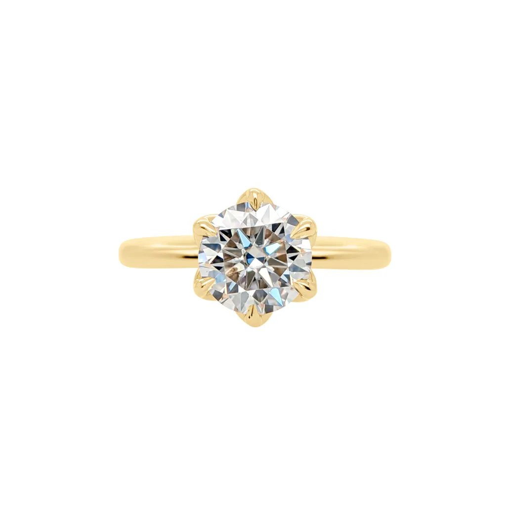 Tulip Basket 6-Prong Moissanite Engagement Ring