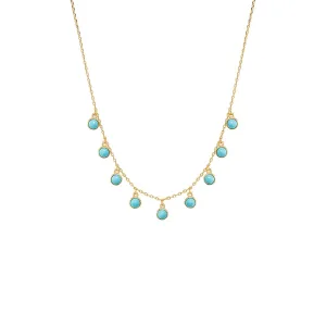Turquoise Bezel Shaker Necklace