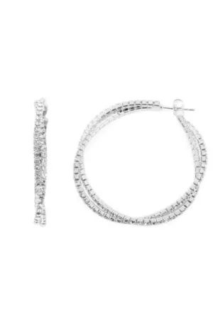Twisted Cubic Zirconia Hoop Earrings