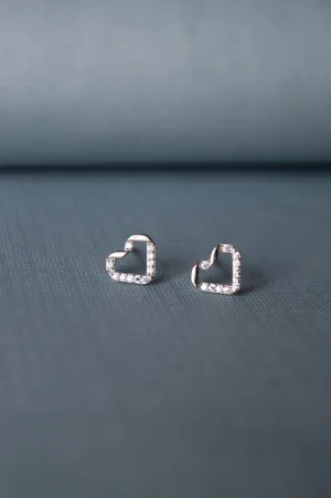 Twisted Heart Love Sterling Silver Earrings