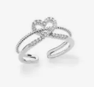 Twisted Heart Zircon Ring