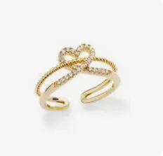 Twisted Heart Zircon Ring