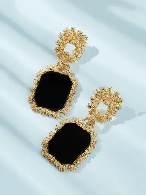 Two Tone Geometric Drop Earrings