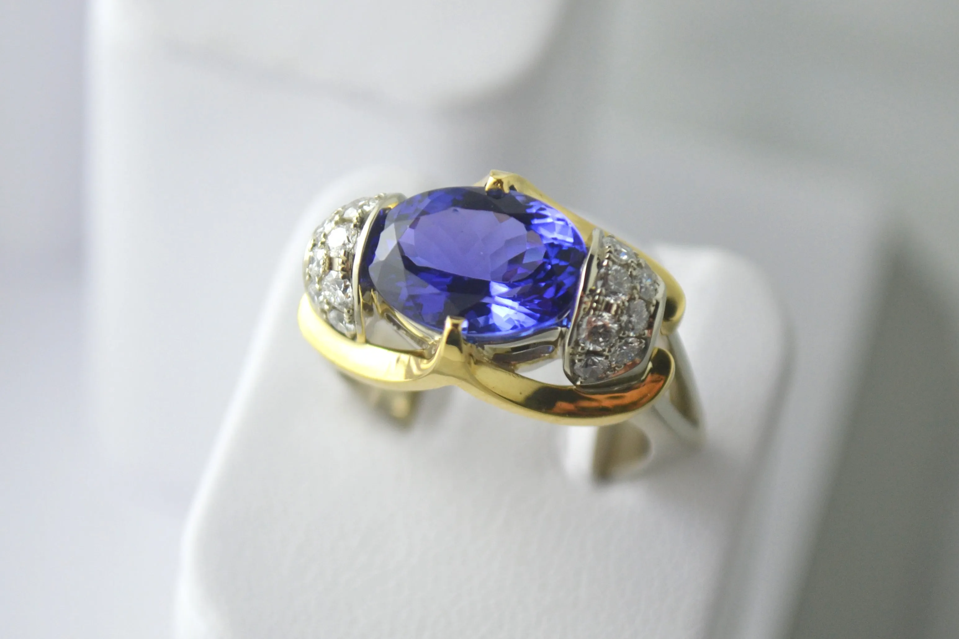 Two-Tone Tanzanite and Diamond Ring